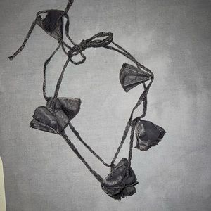 Krista Larson Ginko fabric necklace, grey